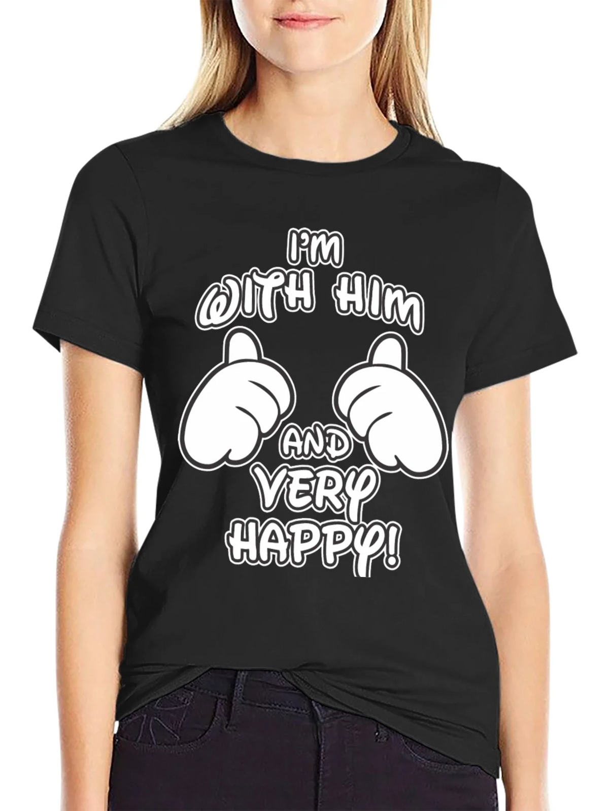 Funny Matching Couple Im With Him T-Shirt product image 2