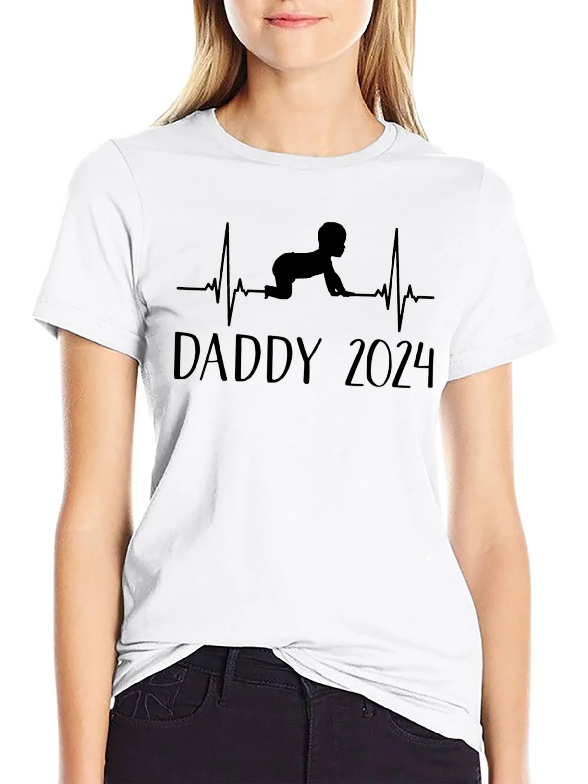 Daddy 2024 Baby Heartbeat T-Shirt product image 8
