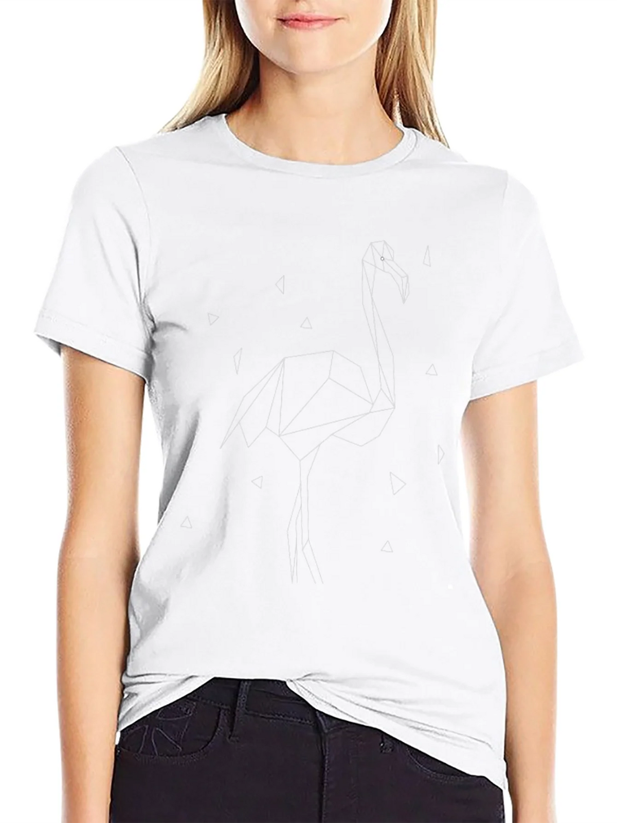 Geometric Flamingo Black T-Shirt product image 8