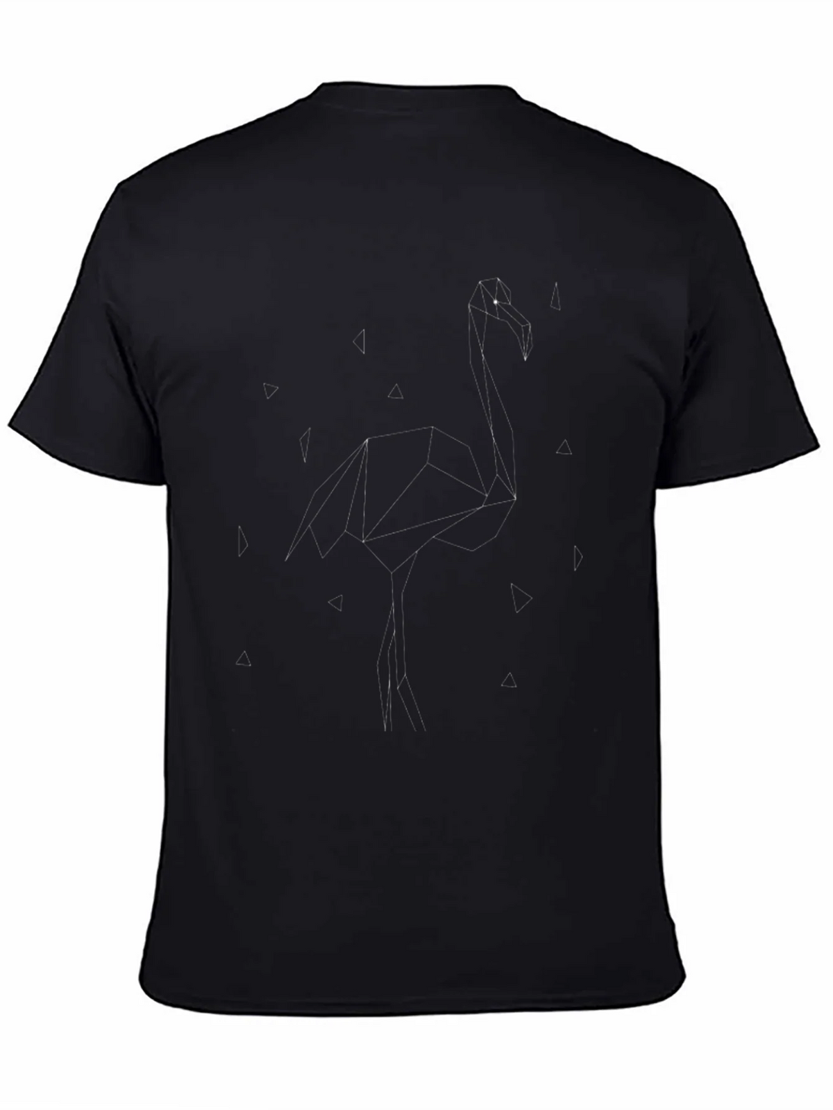 Geometric Flamingo Black T-Shirt product image 4