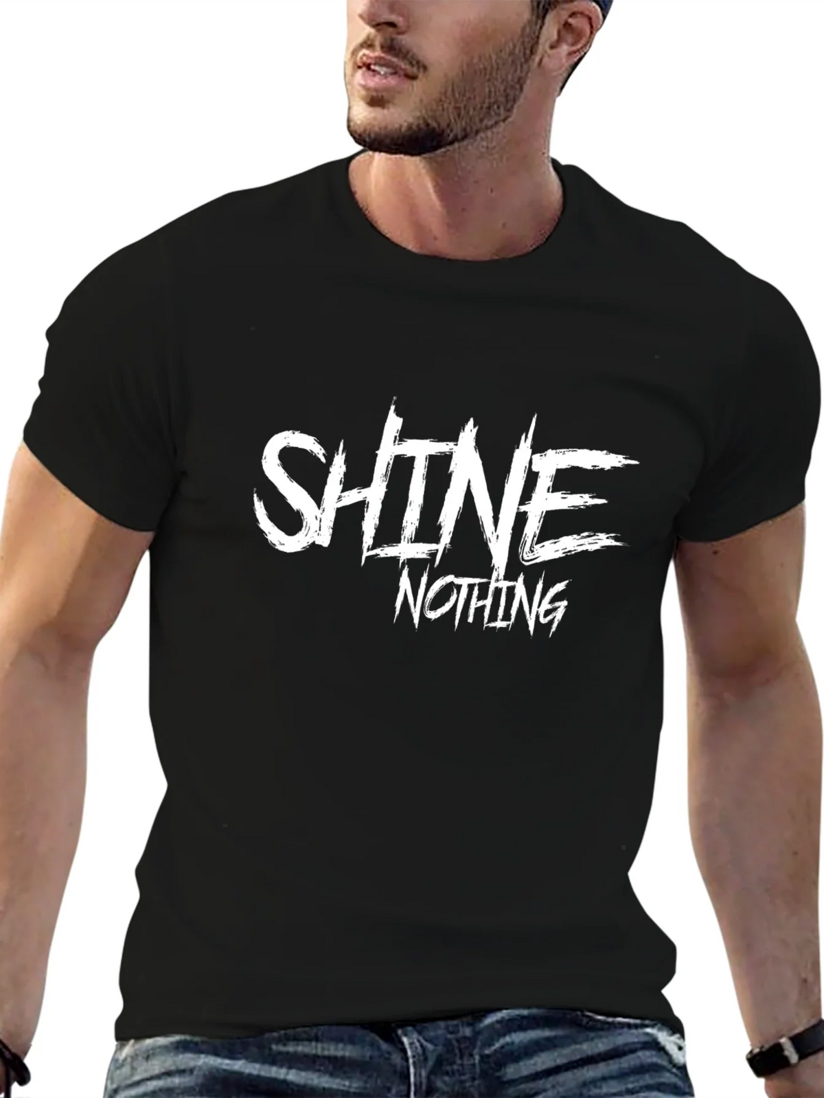Shine Nothing Graphic Print Black T-Shirt product image 6