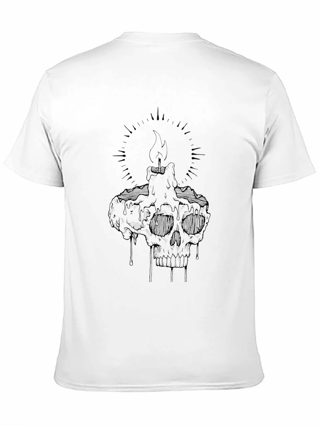 Skull Candle Graphic Tee - Black Cotton T-Shirt product image 5