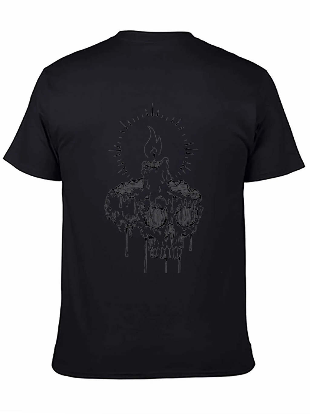 Skull Candle Graphic Tee - Black Cotton T-Shirt product image 1