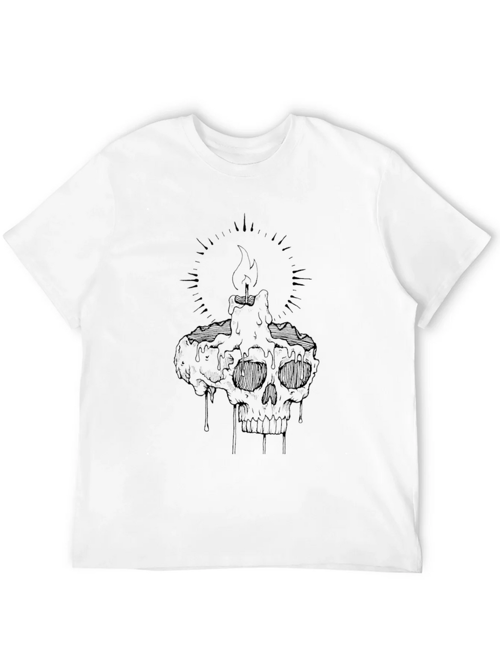 Skull Candle Graphic Tee - Black Cotton T-Shirt product image 6