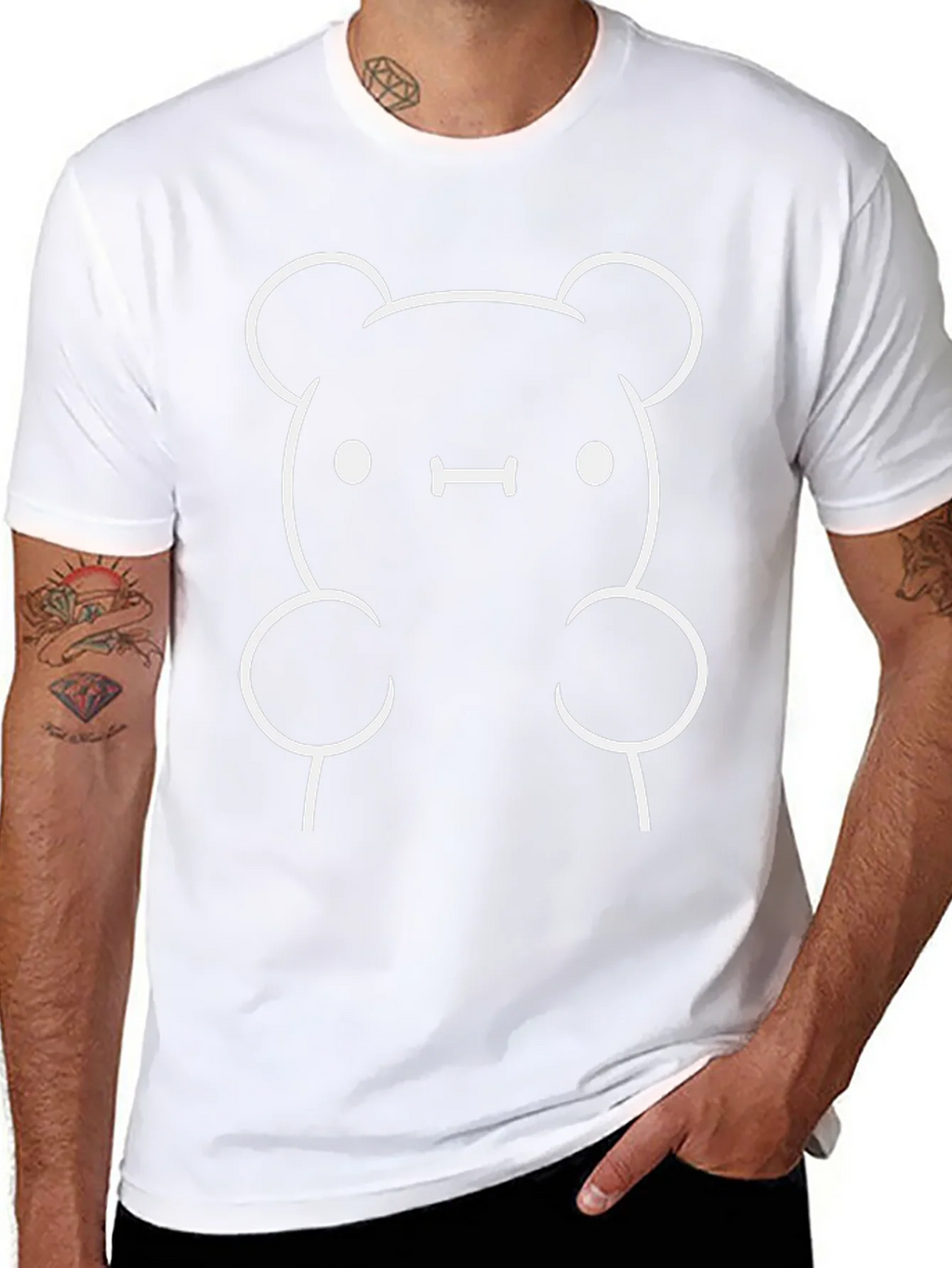 Cute Bear Graphic Tee - Black product image 5