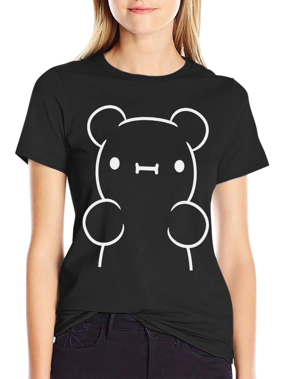 Cute Bear Graphic Tee - Black product image 2
