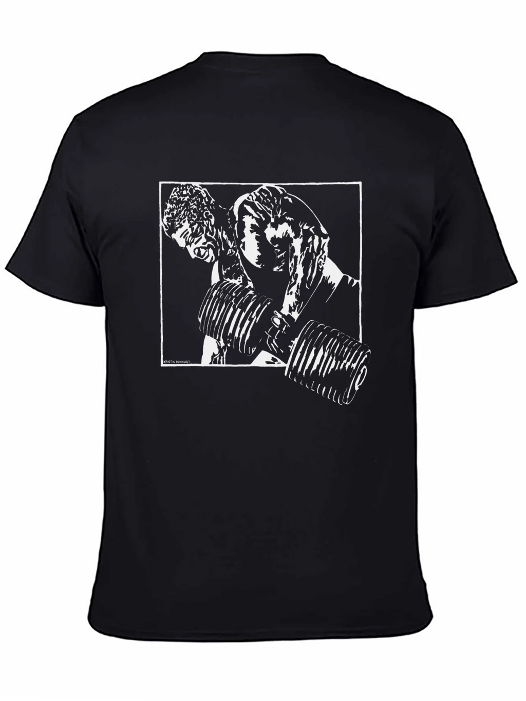 Black Graphic T-Shirt: Weightlifting Design product image 3