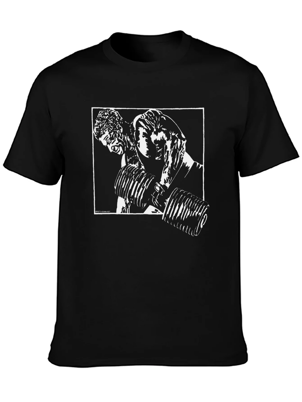 Black Graphic T-Shirt: Weightlifting Design product image 2