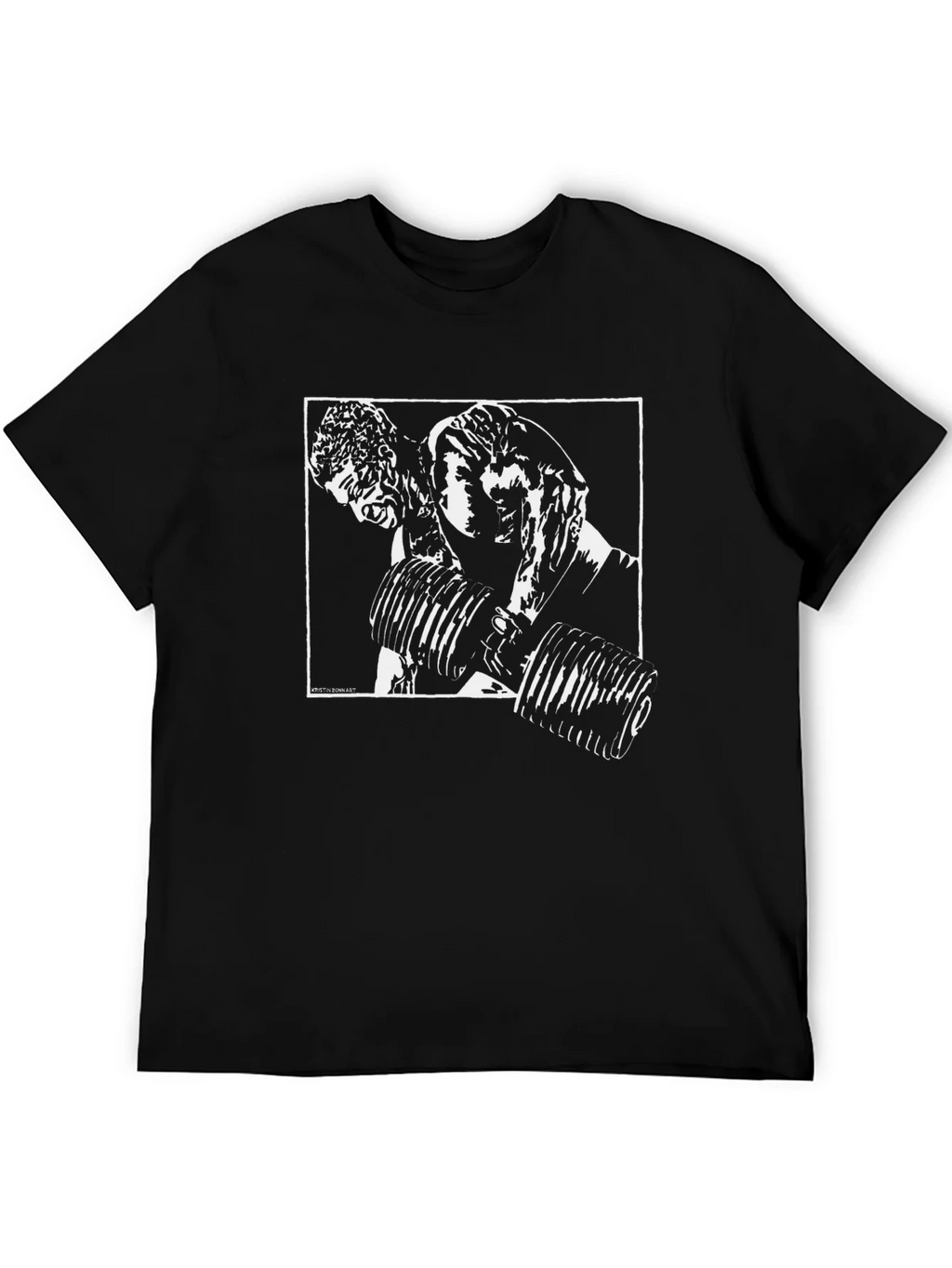 Black Graphic T-Shirt: Weightlifting Design product image 4