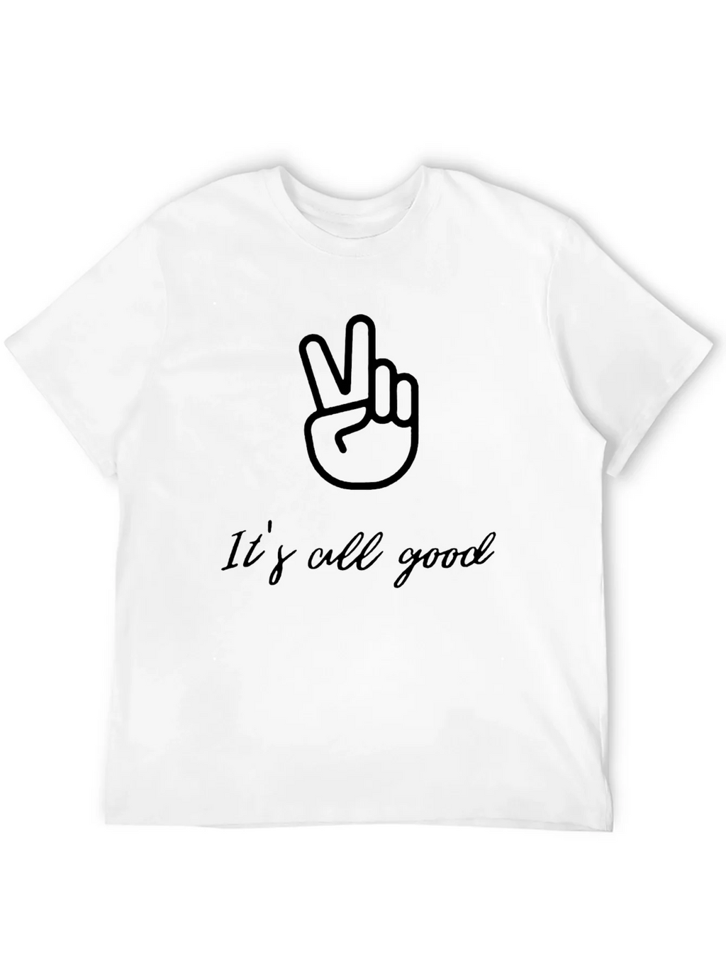 Its All Good Mens Black T-Shirt Peace Sign product image 11