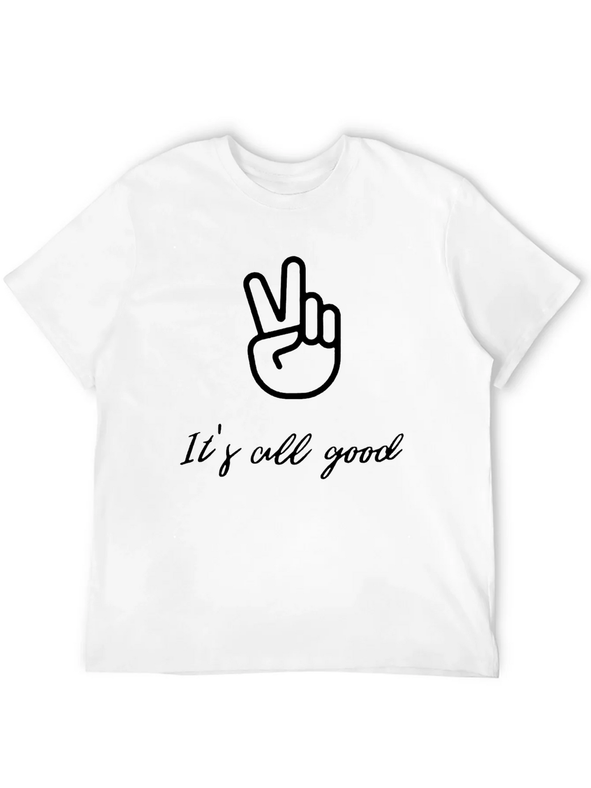 Its All Good Mens Black T-Shirt Peace Sign product image 11