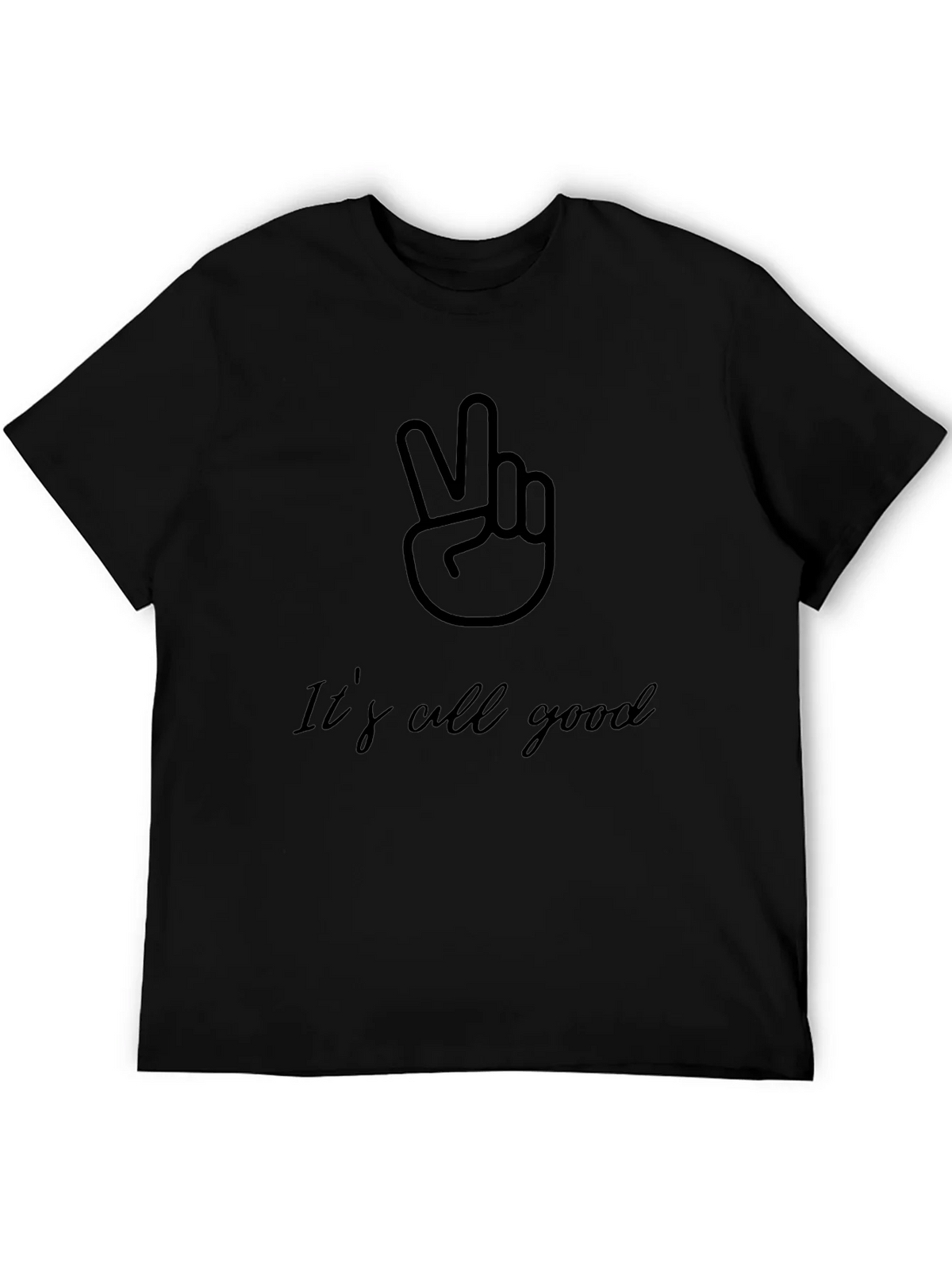 Its All Good Mens Black T-Shirt Peace Sign product image 5