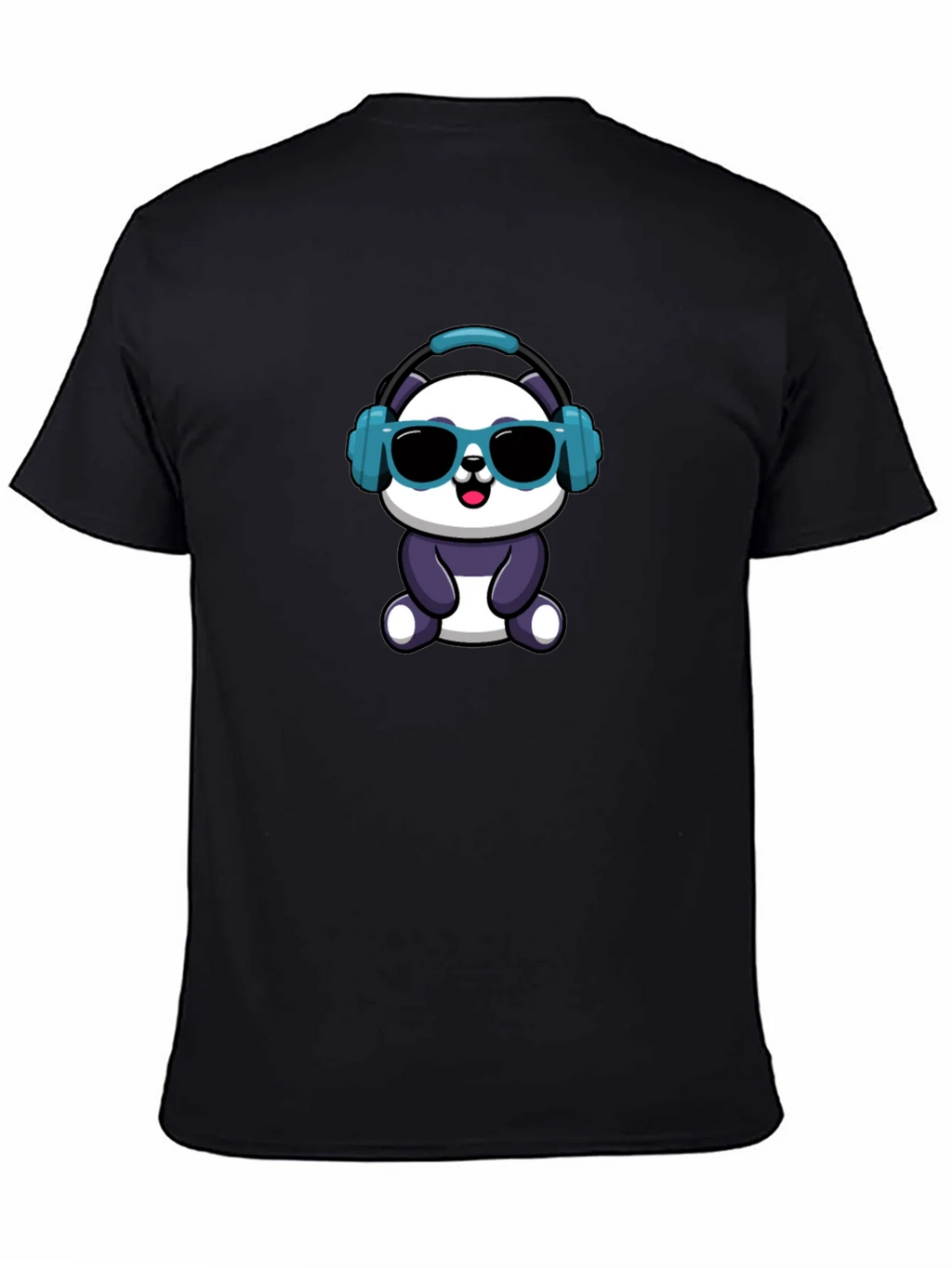 Cool Panda Graphic Tee - Black Cotton T-Shirt product image 4