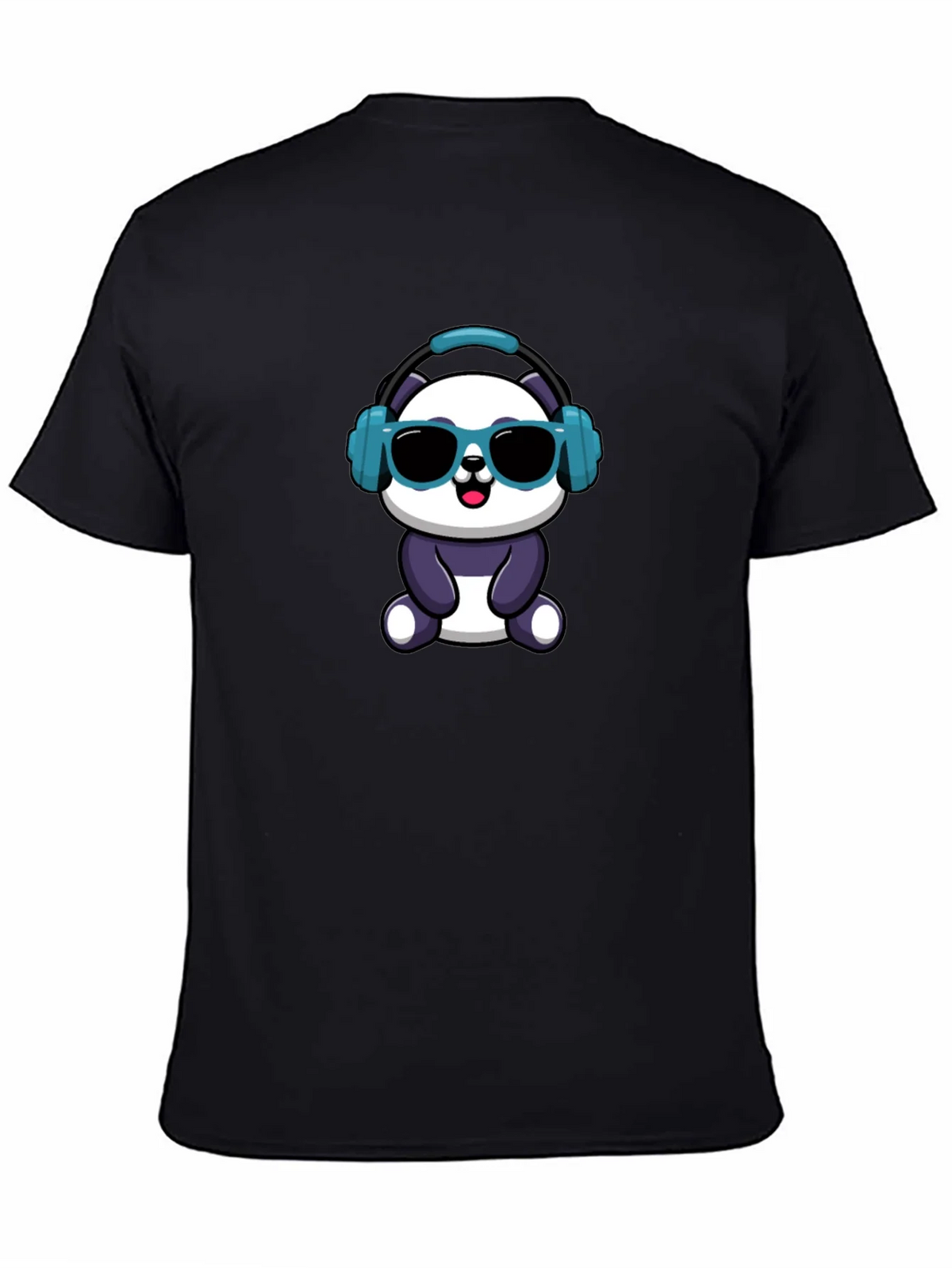 Cool Panda Graphic Tee - Black Cotton T-Shirt product image 4