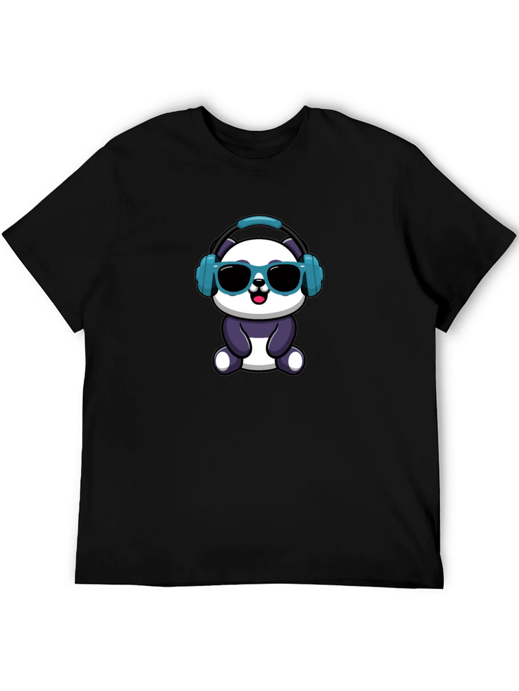 Cool Panda Graphic Tee - Black Cotton T-Shirt product image 5
