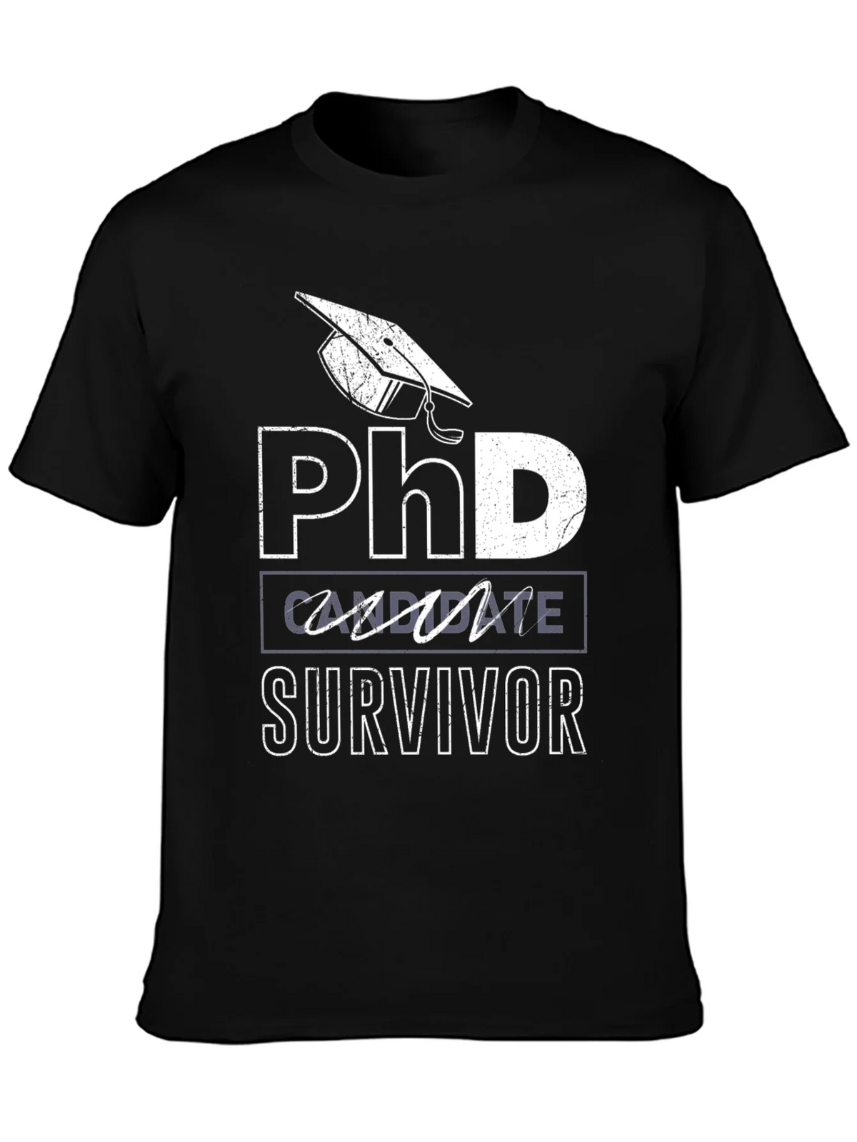 PhD Candidate Survivor Black T-Shirt product image 3