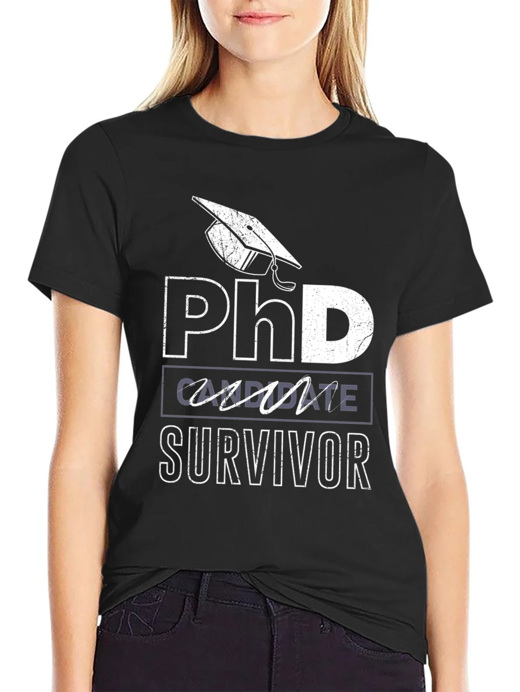 PhD Candidate Survivor Black T-Shirt product image 2