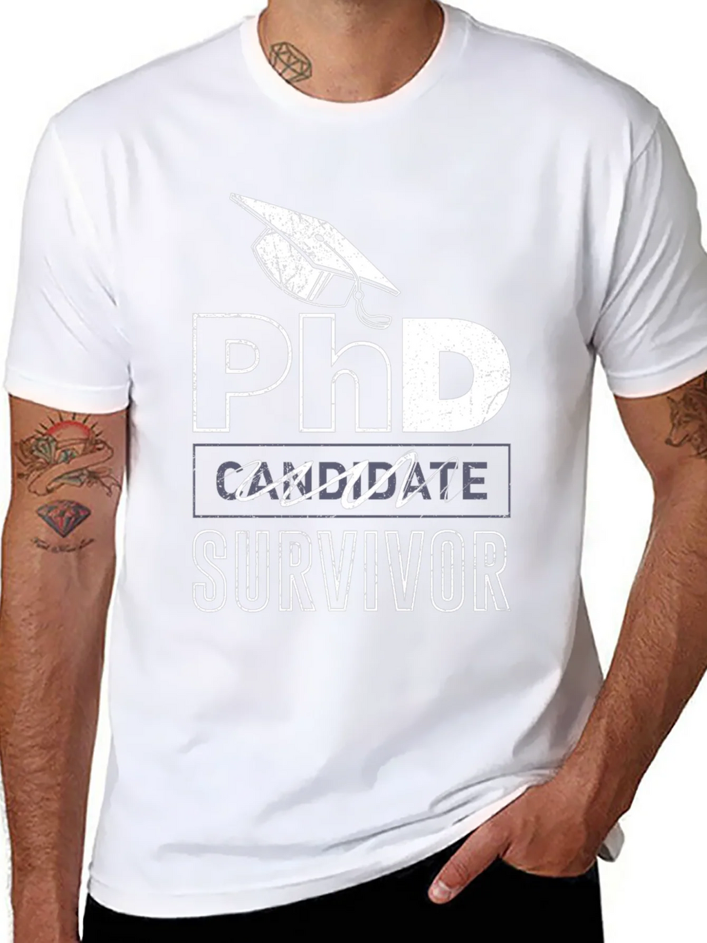 PhD Candidate Survivor Black T-Shirt product image 7