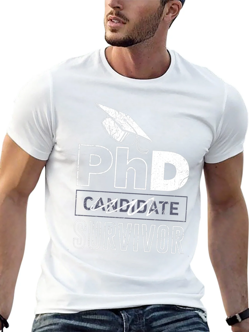 PhD Candidate Survivor Black T-Shirt product image 12