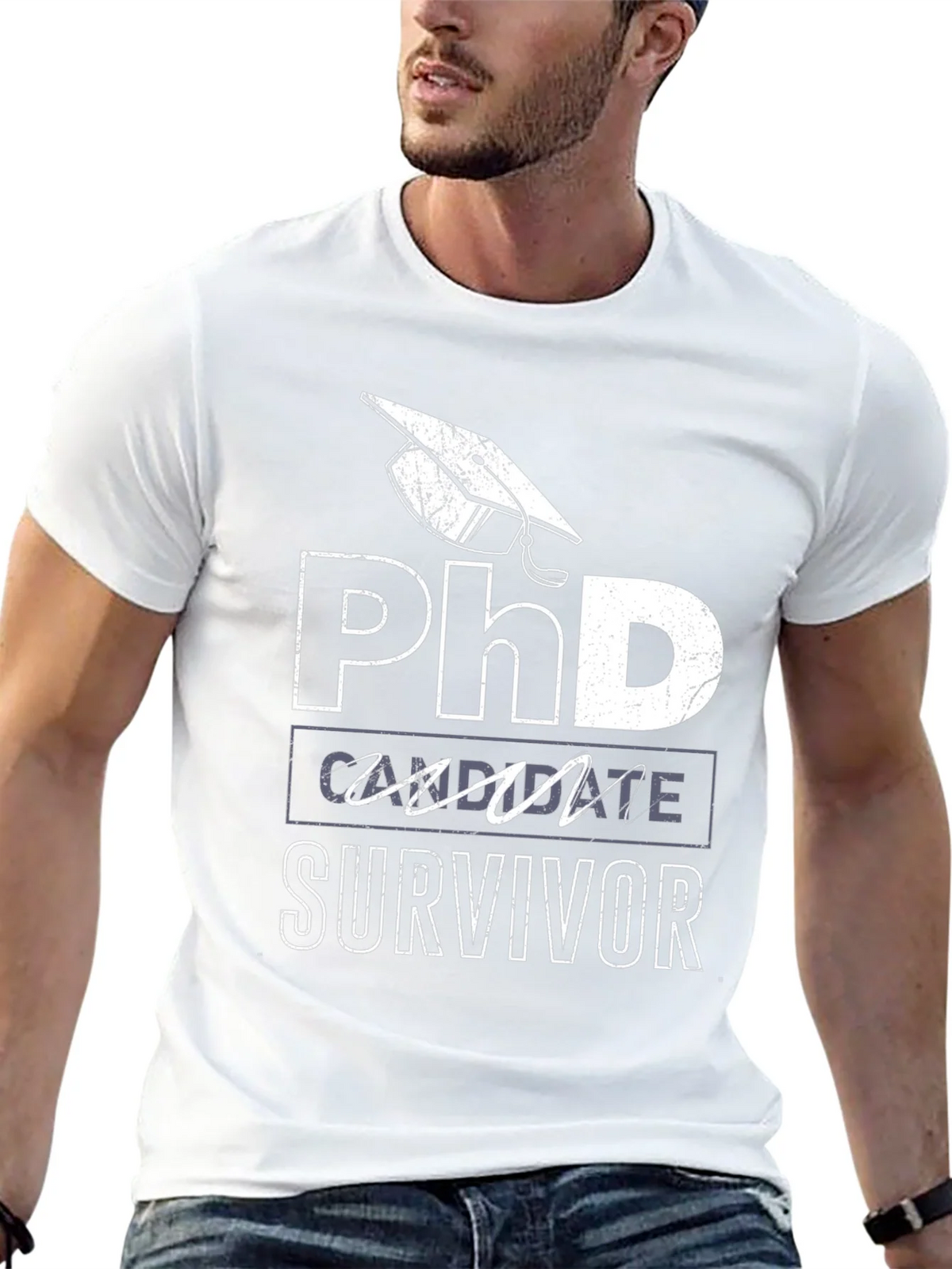 PhD Candidate Survivor Black T-Shirt product image 12