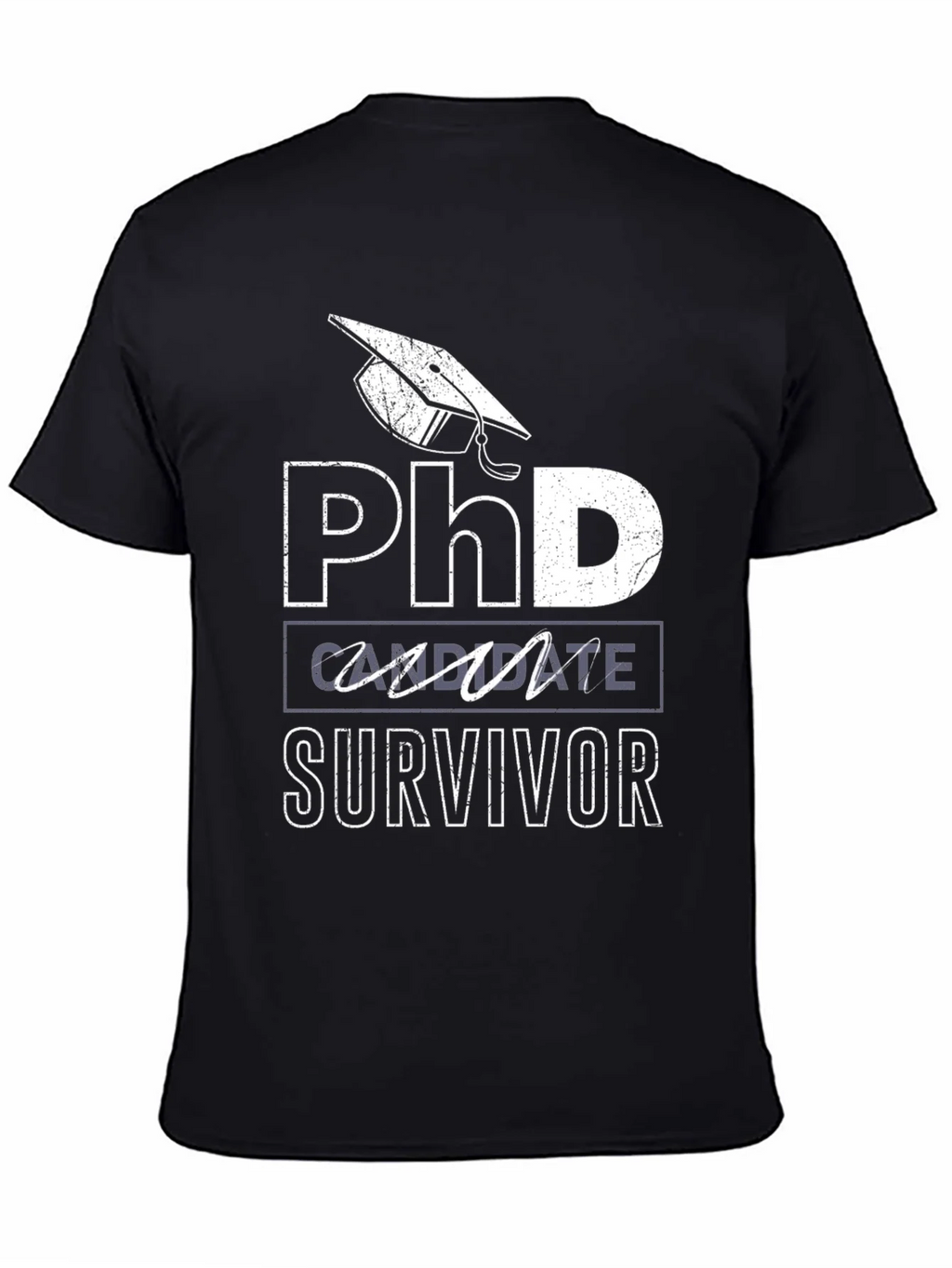 PhD Candidate Survivor Black T-Shirt product image 4