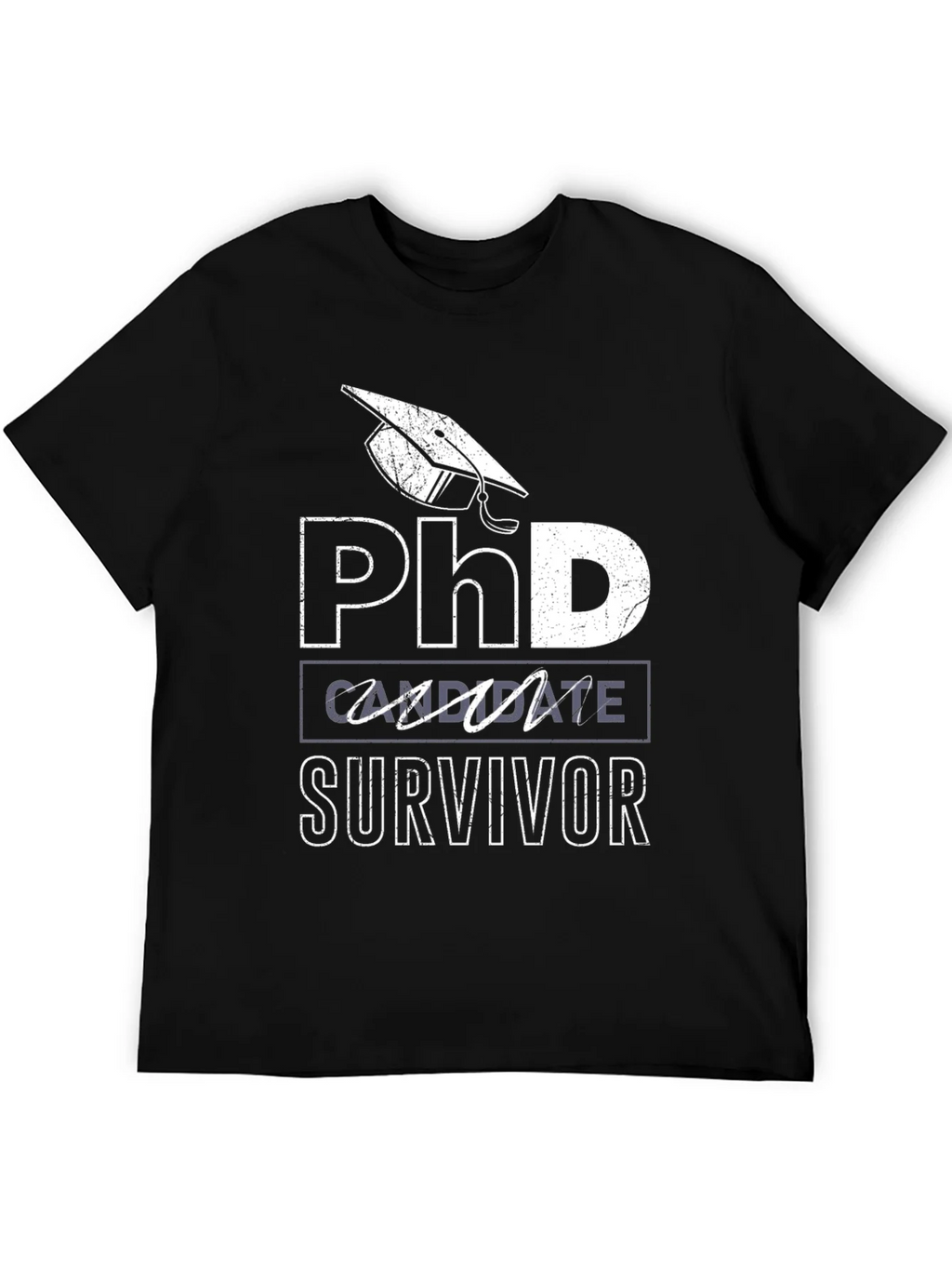PhD Candidate Survivor Black T-Shirt product image 5
