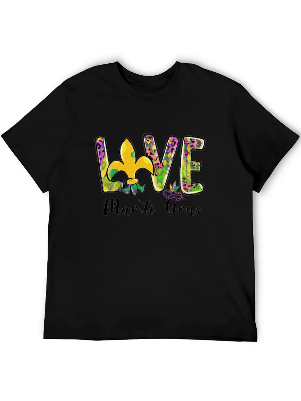 Mardi Gras Love T-Shirt Fleur-de-lis Graphic Tee product image 4