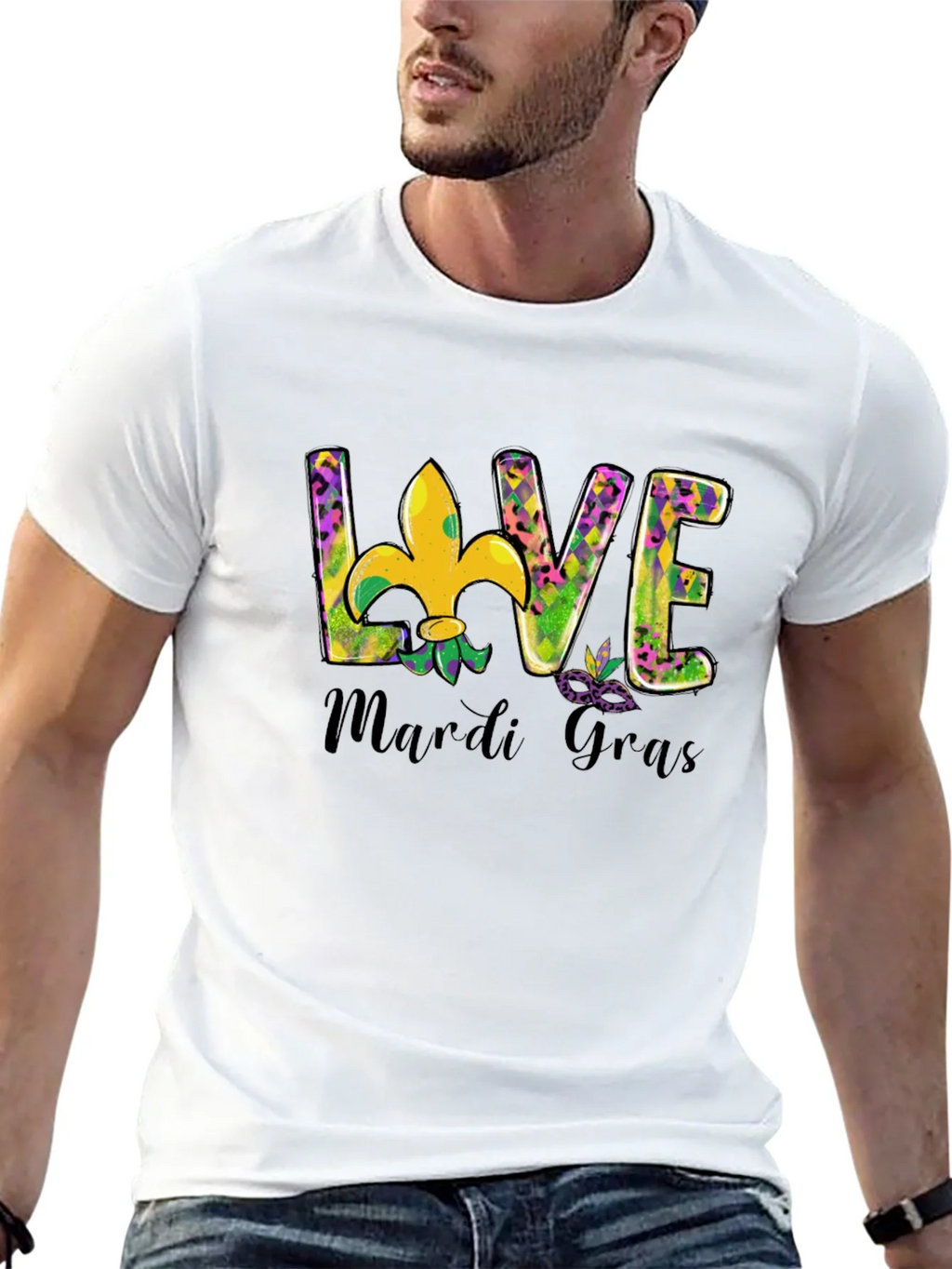 Mardi Gras Love T-Shirt Fleur-de-lis Graphic Tee product image 10