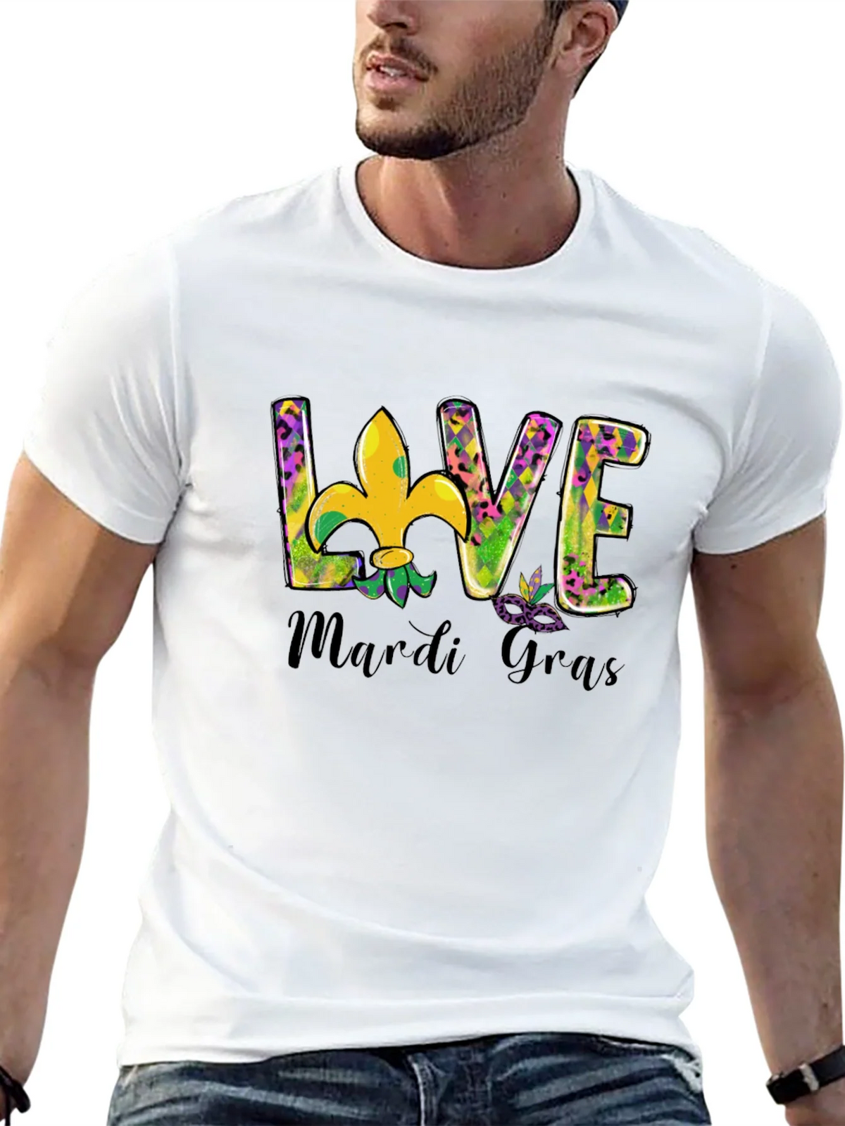 Mardi Gras Love T-Shirt Fleur-de-lis Graphic Tee product image 10