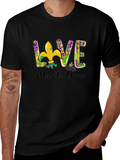 Mardi Gras Love T-Shirt Fleur-de-lis Graphic Tee product image 1