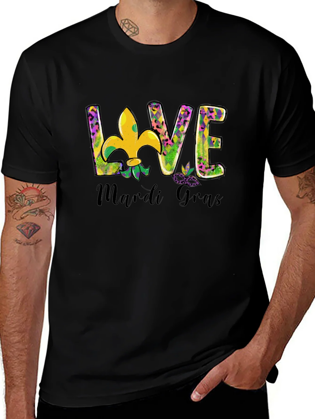 Mardi Gras Love T-Shirt Fleur-de-lis Graphic Tee product image 1