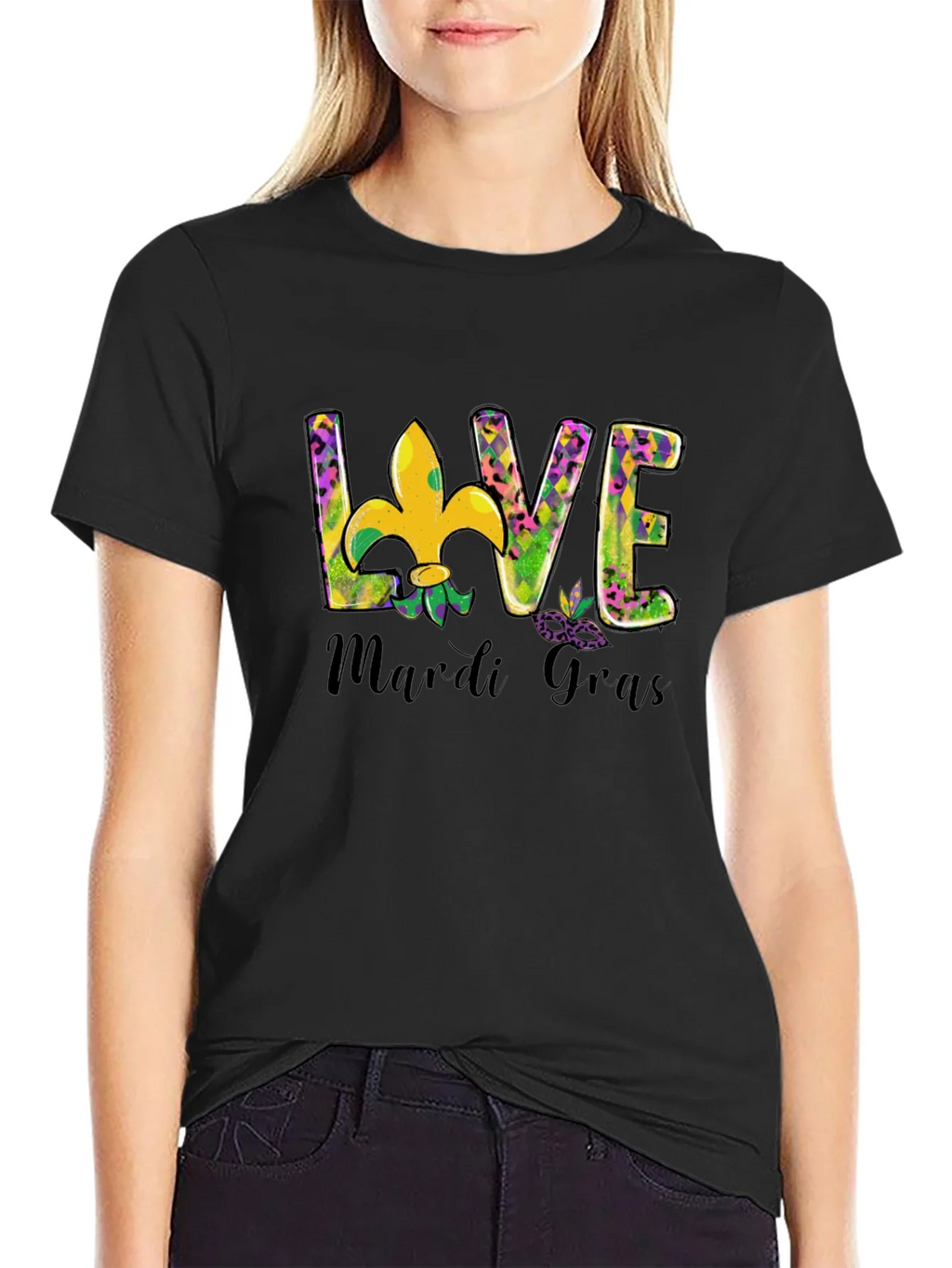 Mardi Gras Love T-Shirt Fleur-de-lis Graphic Tee product image 2