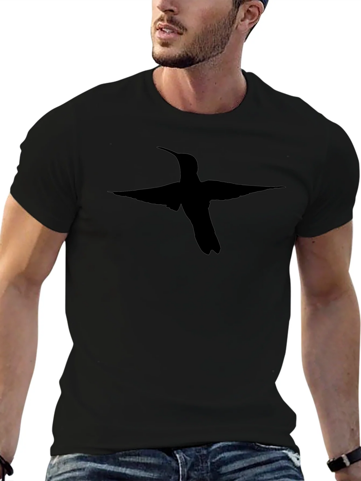 Black Hummingbird Graphic Tee - Stylish Bird Lovers T-Shirt product image 6