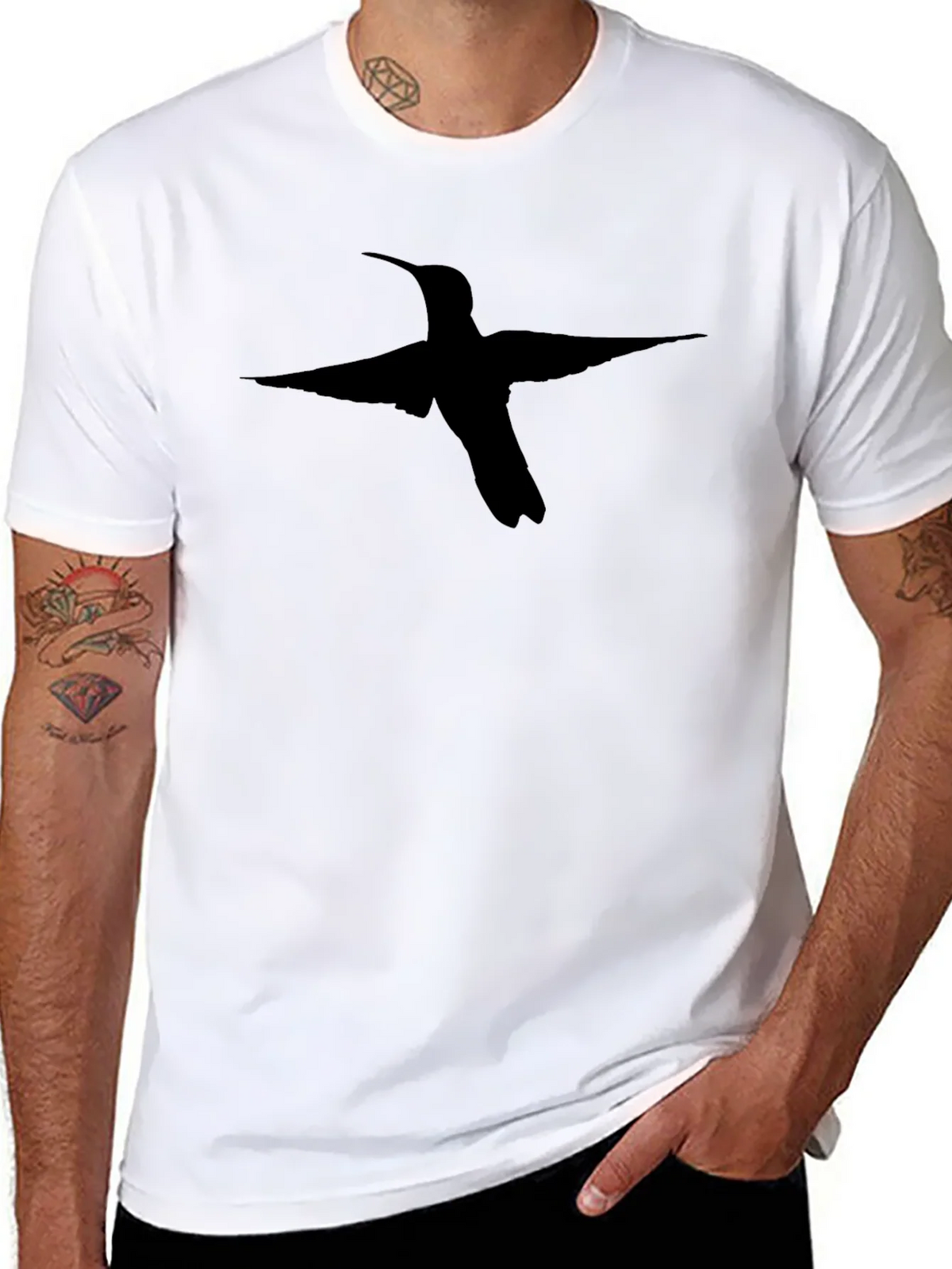 Black Hummingbird Graphic Tee - Stylish Bird Lovers T-Shirt product image 7