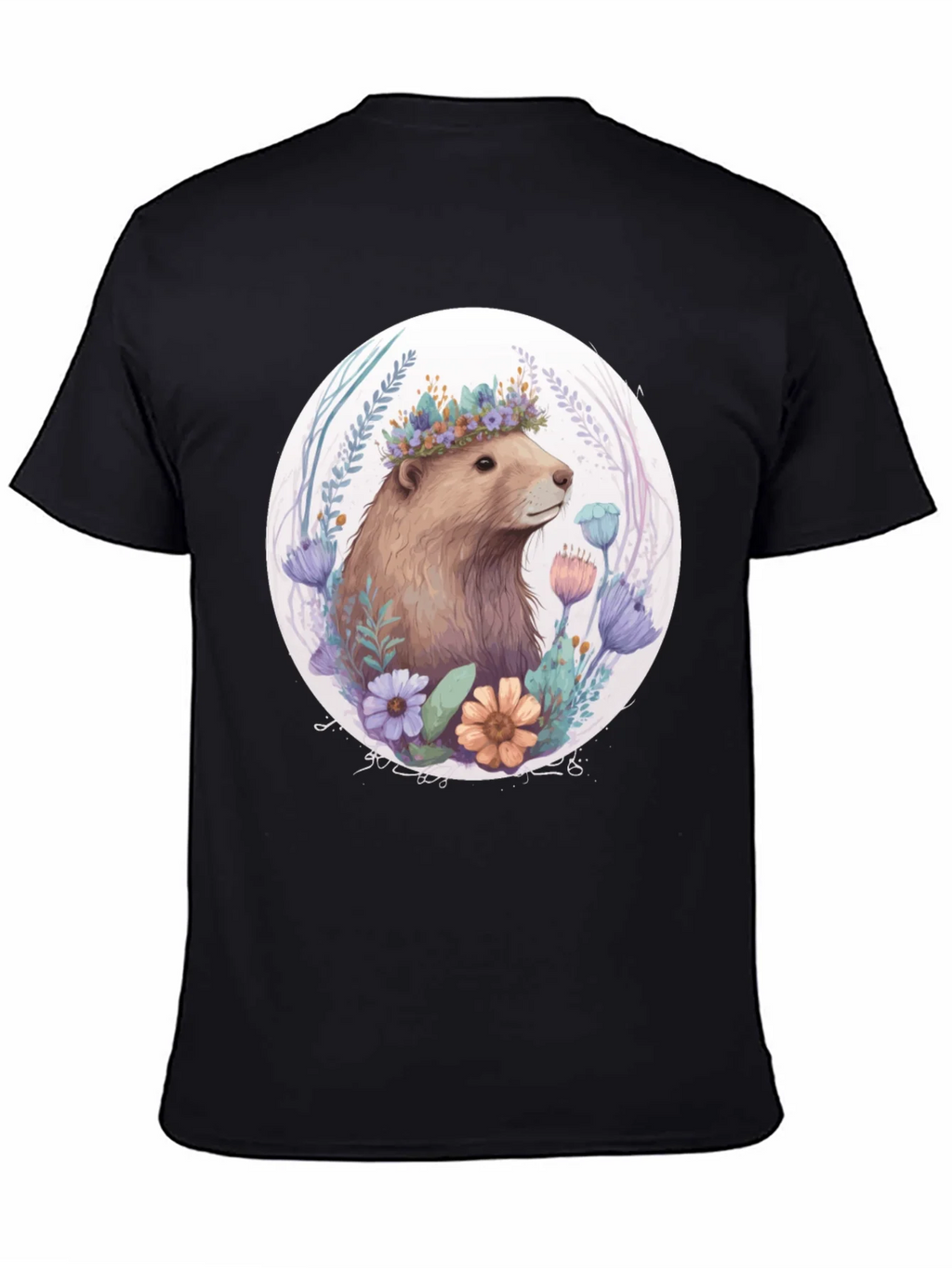 Floral Crown Beaver Graphic T-Shirt product image 4