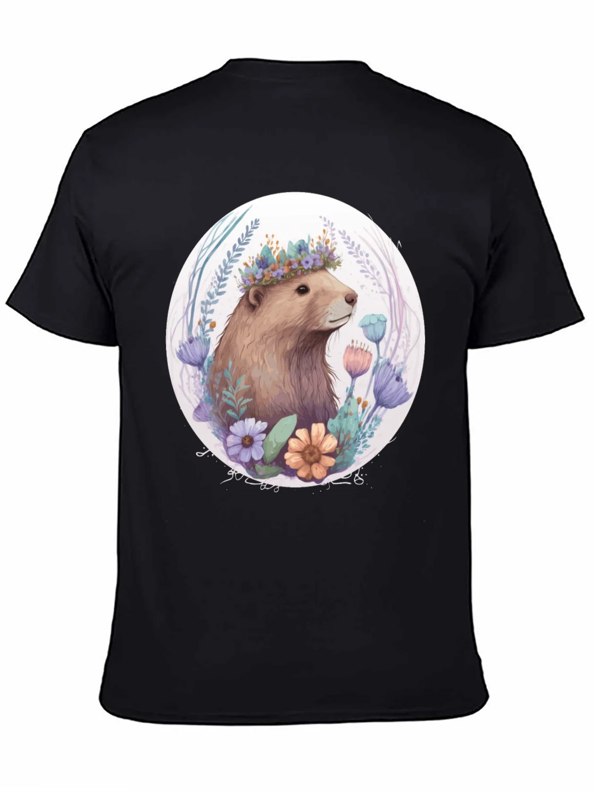 Floral Crown Beaver Graphic T-Shirt product image 4