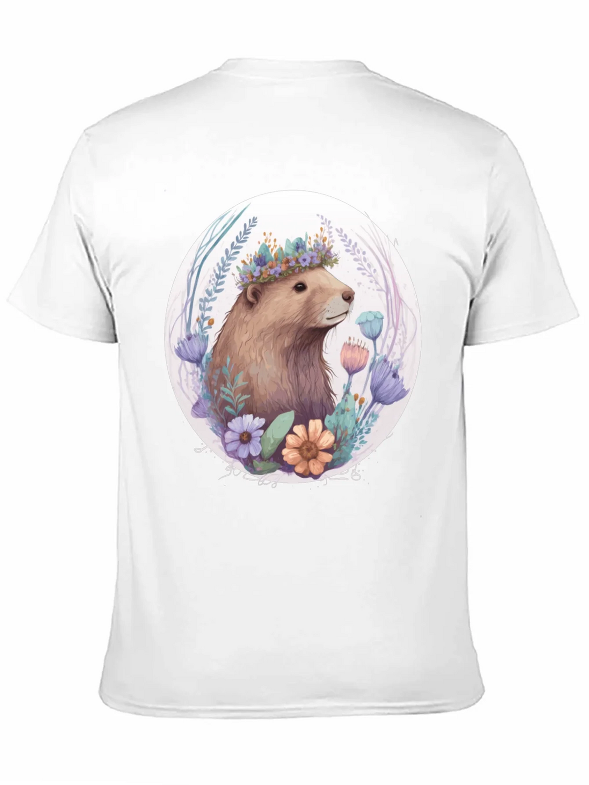 Floral Crown Beaver Graphic T-Shirt product image 10
