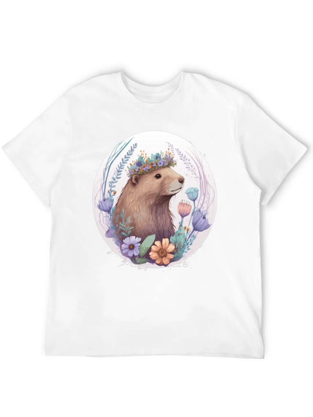 Floral Crown Beaver Graphic T-Shirt product image 11