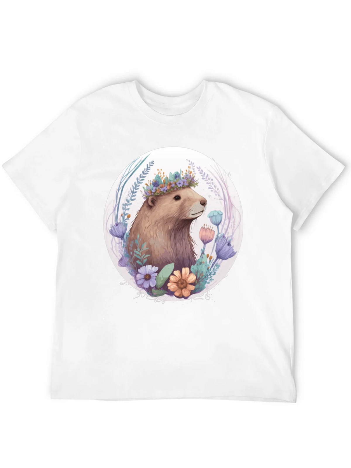 Floral Crown Beaver Graphic T-Shirt product image 11
