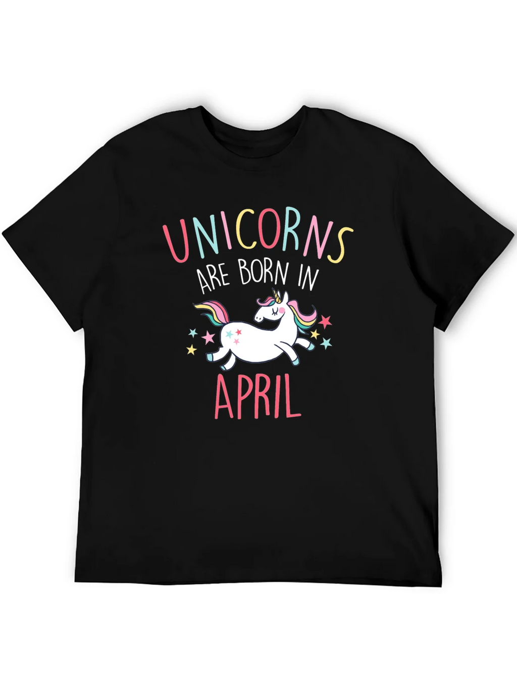 Unicorns Are Born In April Black T-Shirt product image 5