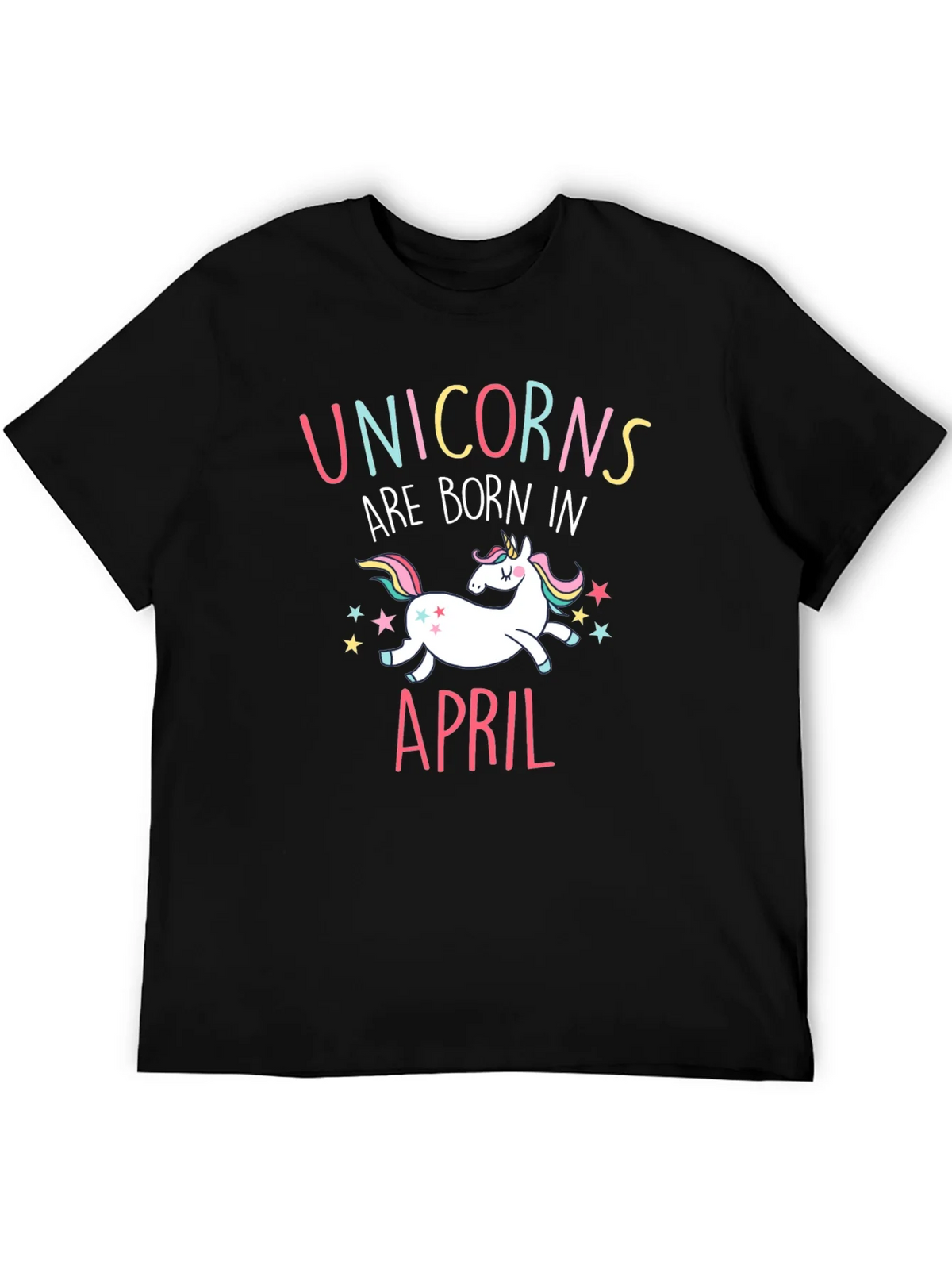 Unicorns Are Born In April Black T-Shirt product image 5