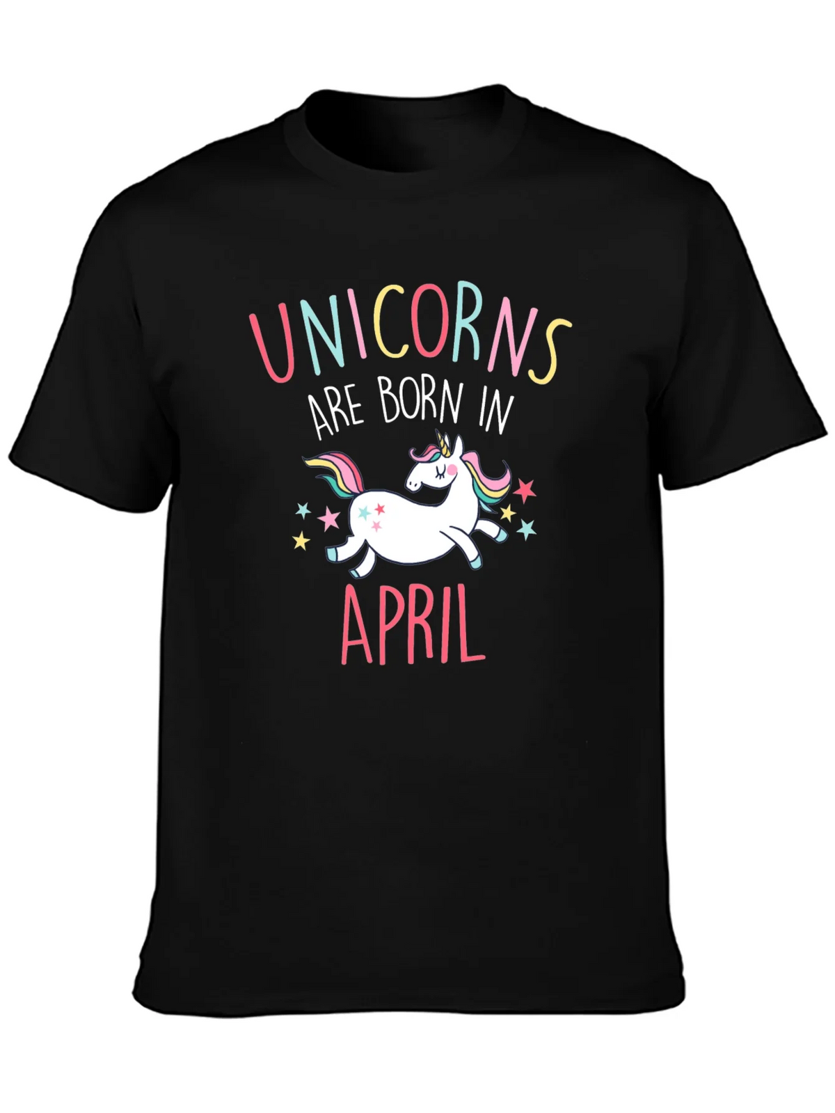 Unicorns Are Born In April Black T-Shirt product image 3