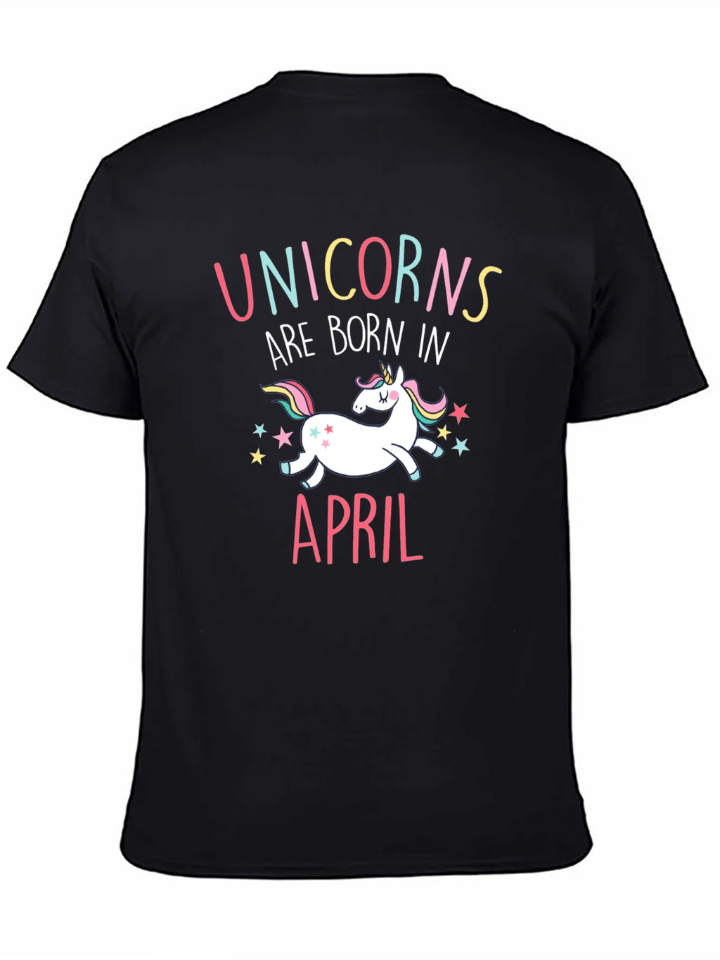 Unicorns Are Born In April Black T-Shirt product image 4
