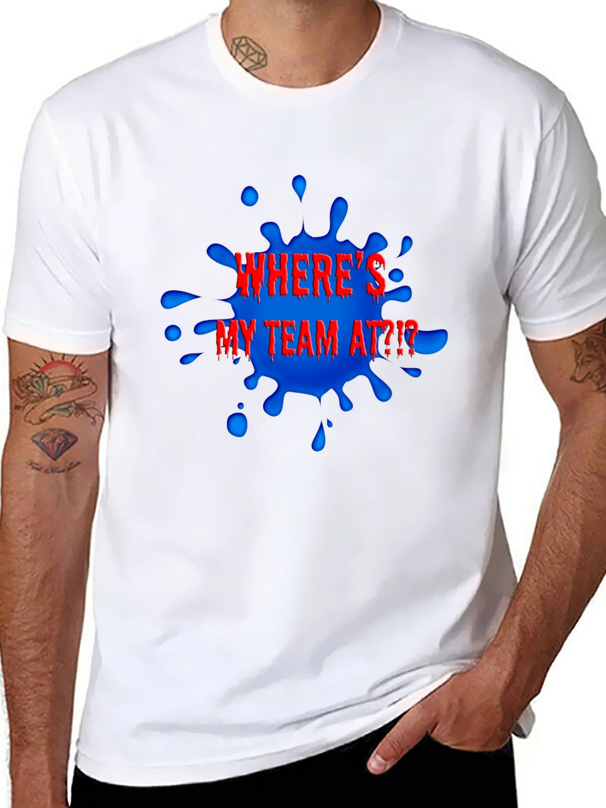 Wheres My Team At?! Black Graphic Tee product image 7