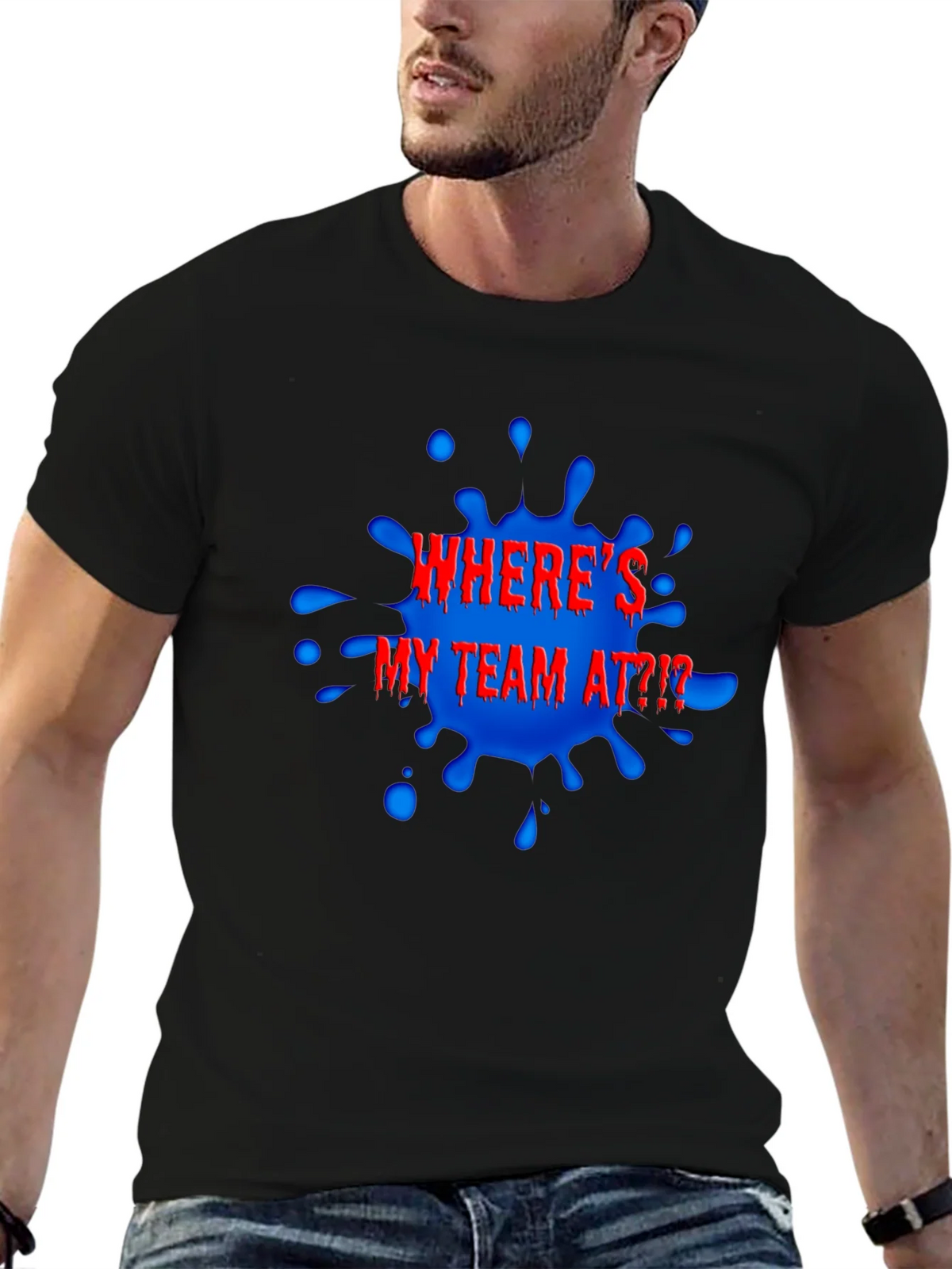 Wheres My Team At?! Black Graphic Tee product image 6