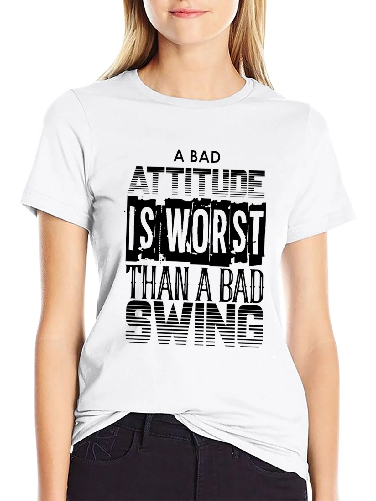 Bad Attitude Worse Than Swing Black T-Shirt product image 8