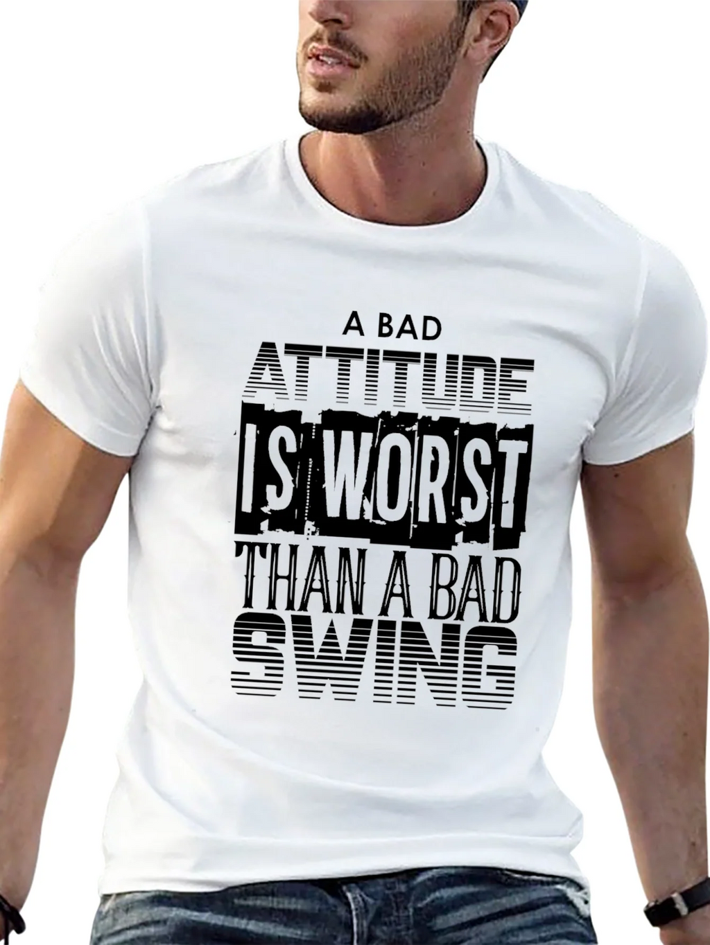 Bad Attitude Worse Than Swing Black T-Shirt product image 12
