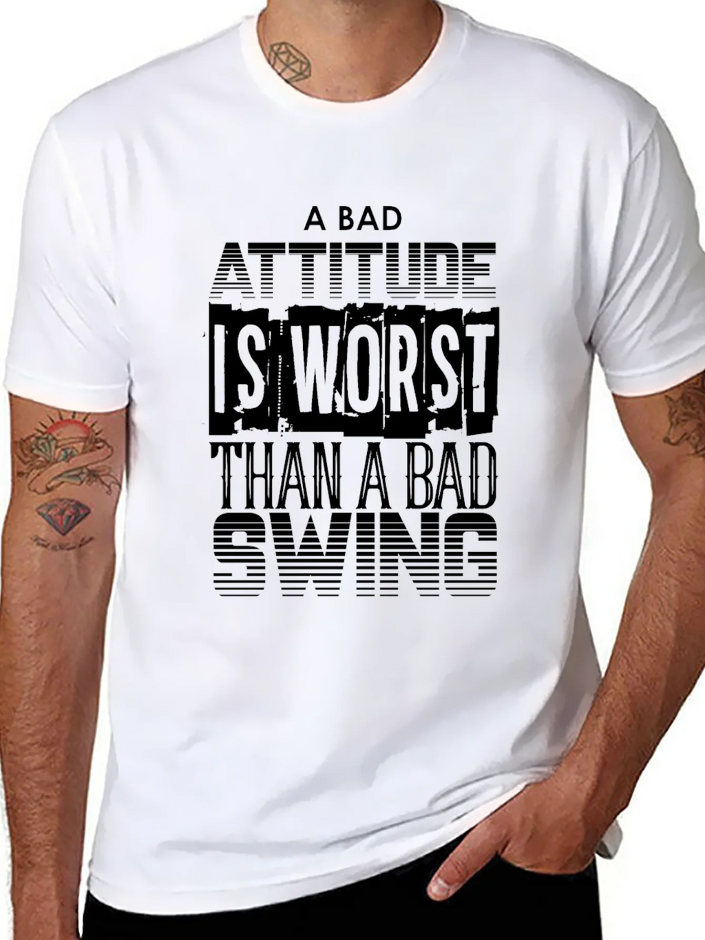 Bad Attitude Worse Than Swing Black T-Shirt product image 7