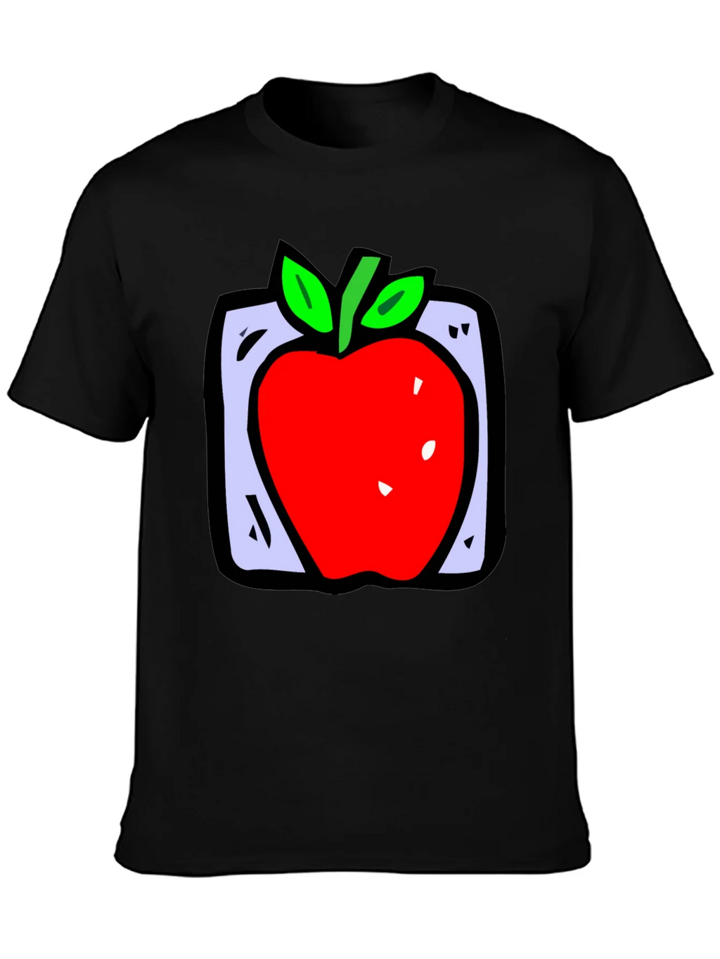 Apple Graphic Black T-Shirt - Fun Fruit Design product image 3