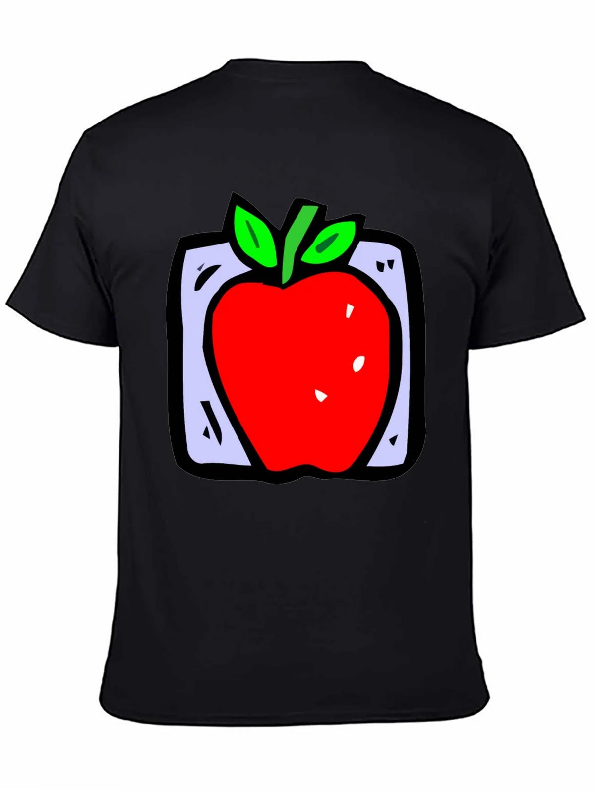 Apple Graphic Black T-Shirt - Fun Fruit Design product image 4